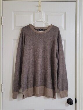 Rails Men's Wool Blend Crewneck Sweater in Taupe/Black